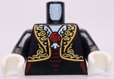 Lego Black Matador Mariachi Female Torso with Rose and Gold Trim