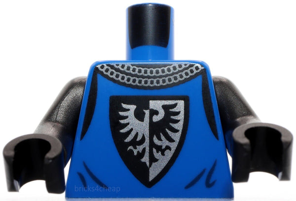 Lego Castle Torso Castle Black Falcon Shield Bottom Pointed Surcoat
