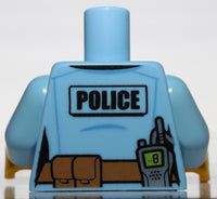 Lego Torso Police Female Shirt Gold Badge and Radio Pattern