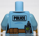 Lego Torso Police Female Shirt Gold Badge and Radio Pattern