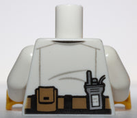 Lego White Torso Fire Chief Shirt Tie Fire Logo Badge Belt Pouch
