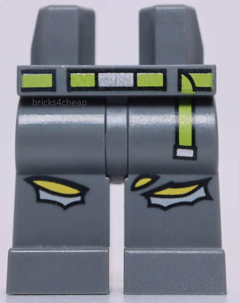 Lego Dark Bluish Gray Hips and Legs with Lime Belt and Torn Knees Pattern