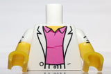 Lego White Torso Sport Jacket Dark Pink Polo Shirt Yellow Arms Rolled Up Sleeves