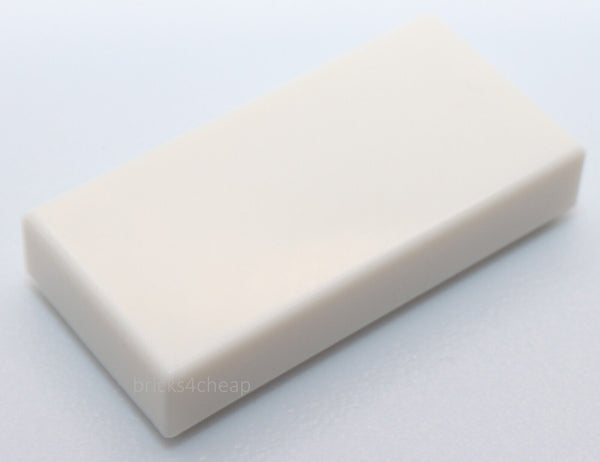Lego 25x White 1 x 2 Tile with Groove
