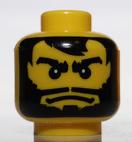 Lego Yellow Santis Minifig Head Male Black Beard Long Mouth Knights Kingdom