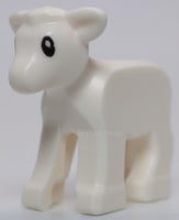 Lego White Lamb with Black Eyes and White Pupils Pattern