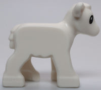 Lego White Lamb with Black Eyes and White Pupils Pattern