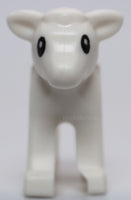 Lego White Lamb with Black Eyes and White Pupils Pattern