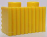 Lego 10x Yellow Brick Modified 1 x 2 with Grille Fluted Profile