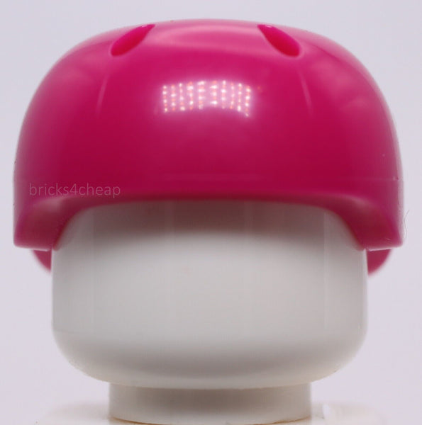 Lego 3x Magenta Minifig Headgear Helmet Sports with Vent Holes