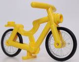 Lego Yellow Bicycle Frame with Trans-Clear Wheels