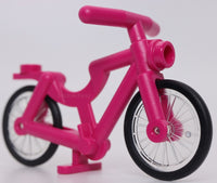 Lego Magenta Bicycle Frame with Trans-Clear Wheels