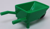 Lego Green Minifig Utensil Wheelbarrow Complete Assembly with Tire