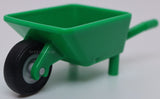 Lego Green Minifig Utensil Wheelbarrow Complete Assembly with Tire