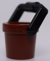 Lego 2x Reddish Brown Minifig Utensil Bucket 1 x 1 x 1 Tapered with Handle Hold
