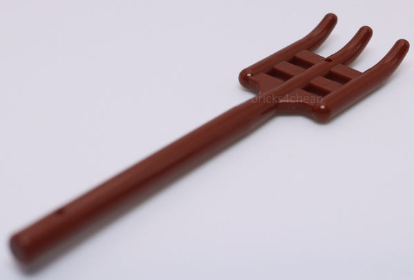 Lego 2x Reddish Brown Minifig Utensil Pitchfork Handle with Flat End