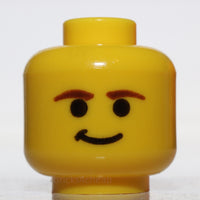 Lego Star Wars Yellow Minifig Head Male Smirk Brown Eyebrows Han Solo