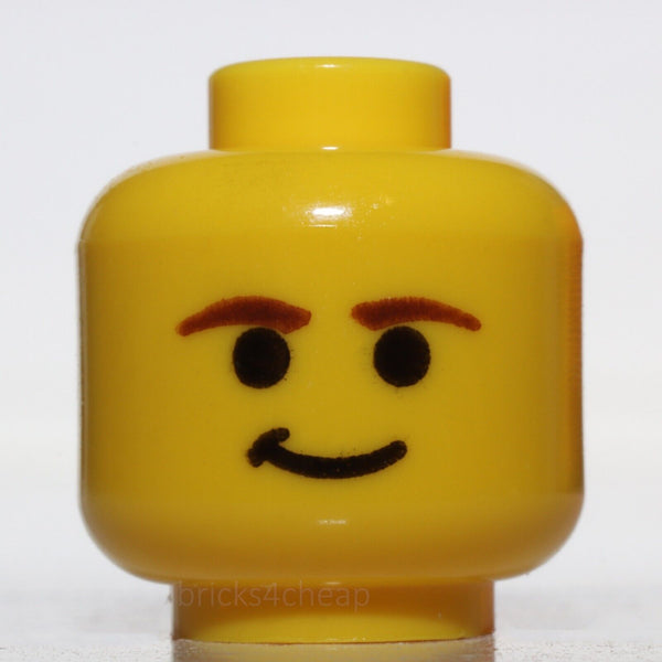 Lego Star Wars Yellow Minifig Head Male Smirk Brown Eyebrows Han Solo