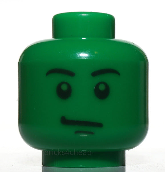 Lego Green Army Man Minifig Head with Smirk