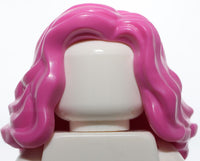 Lego Dark Pink Minifig Hair Female Mid Length Wavy