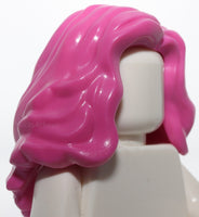 Lego Dark Pink Minifig Hair Female Mid Length Wavy