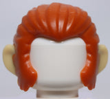 Lego Dark Orange Minifig Hair and Sideburns Swept Back Tan Ears