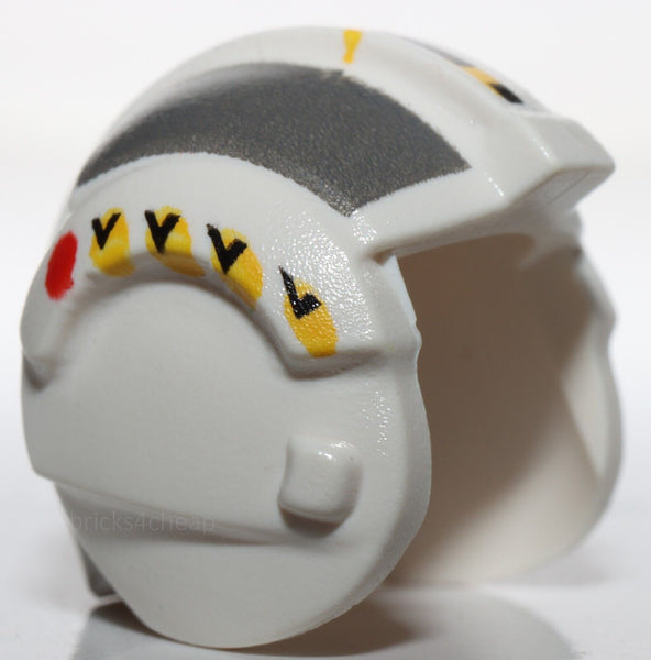 Lego Star Wars White Minifig Helmet Rebel Pilot Dark Bluish Gray Pattern 6212