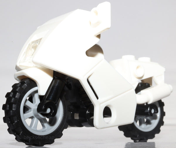 Lego White Motorcycle Croch Rocket Street Bike NEW