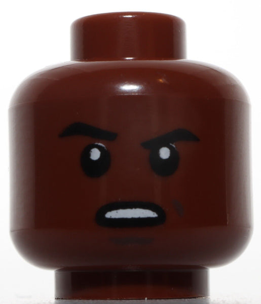 Lego Star Wars Reddish Brown Head Snowtrooper Scowl Open Mouth