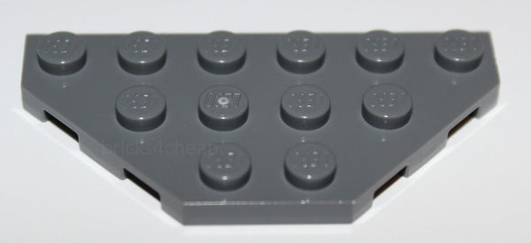 Lego 10x Dark Bluish Gray Wedge, Plate 3 x 6 Cut Corners