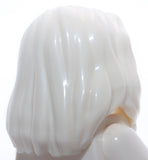 Lego White Minifig Hair Female Mid Length Part over Right Shoulder
