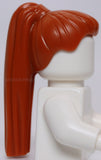 Lego Dark Orange Minifig Hair Female Ponytail Long Straight with Holder