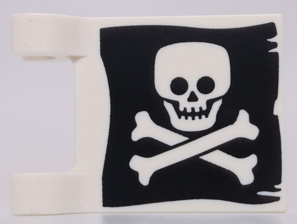 Lego Pirate White Flag 2 x 2 Square Flat Skull Crossbones Jolly Roger