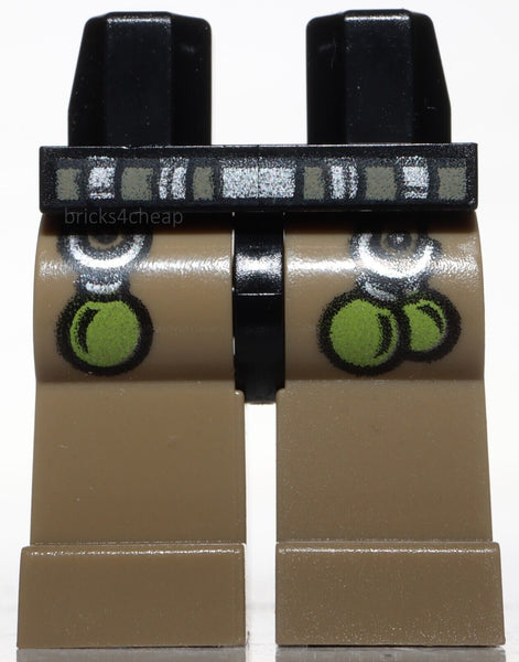 Lego Hips and Dark Tan Legs Silver Belt and 3 Lime Balls