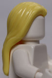 Lego Bright Light Yellow Minifig Hair Long Parted in Center