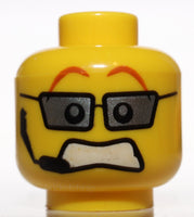 Lego Yellow Dual Sided Head Silver Glasses with Headset