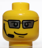 Lego Yellow Dual Sided Head Silver Glasses with Headset