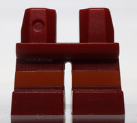 Lego Dark Red Legs Short with Horizontal Dark Orange Stripes Pattern