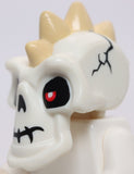 Lego Ninjago White Minifig Head Modified Skeleton Tan Spikes Metal Eye Nuckal