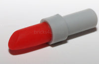 Lego 2x Red Minifig Utensil Lipstick Light Bluish Gray Handle