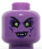 Lego Medium Lavender Head Female Lime Eyes Dark Purple Lips Fangs
