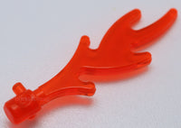 Lego 10x Trans Neon Orange 1x4 Wave Rounded Straight Bar Ends Pins Seaweed Flame