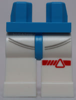 Lego Space Dark Azure Hips and White Legs Red Left Knee Strap with Triangle