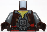 Lego Dark Brown Torso Vest Dark Bluish Gray Shirt Silver Minifig Skull Pattern