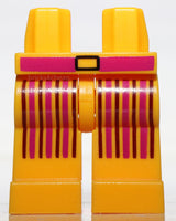 Lego Bright Light Orange Hips Legs Black Magenta Belt Vertical Stripes