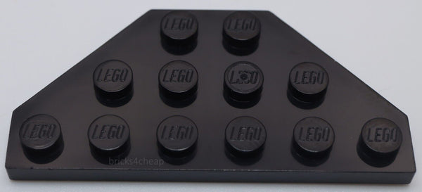 Lego 10x Black Wedge Plate 3 x 6 Cut Corners