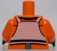 Lego Star Wars Orange Torso Rebel Pilot with Printed Back Pattern Black Hands