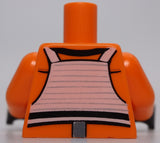 Lego Star Wars Orange Torso Rebel Pilot with Printed Back Pattern Black Hands