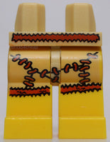 Lego Tan Hips and Yellow Legs with Tan Animal Skin Skirt Cave Woman Pattern