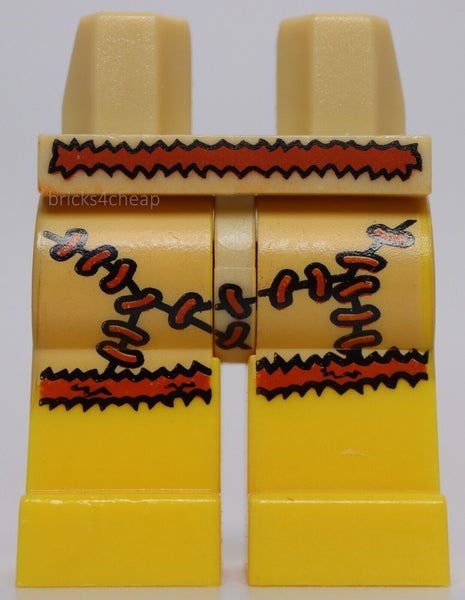Lego Tan Hips and Yellow Legs with Tan Animal Skin Skirt Cave Woman Pattern